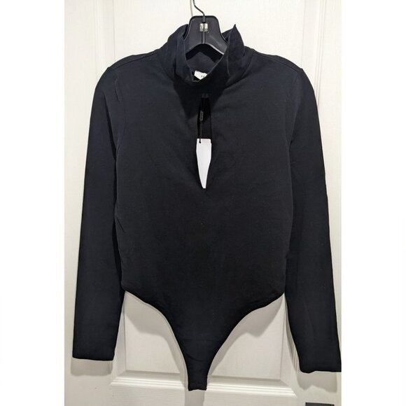 Nwt Reiss | Corrine High Neck Cut-Out Bodysuit In Black - Picture 6 of 12